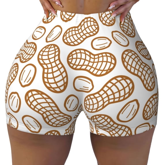 Kdxio Peanuts7 Print Workout Shorts for Women Seamless Soft Smooth Gym Yoga Scrunch Active Shorts