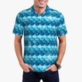 thumbnail image 1 of Kdxio Pearlescent Scales Print Men's Short Sleeve Polo Shirt,Midweight Men's Shirt, 1 of 5