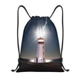 thumbnail image 1 of Kdxio Peggy's Cove Lighthouse Print Drawstring Backpack Bag,Waterproof Draw String Back Sack, Gym Drawstring Bags Swim Bag For Unisex, 1 of 9