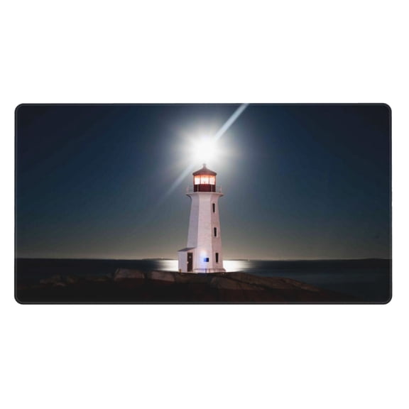 Kdxio Peggy's Cove Lighthouse Print Large Gaming Mouse Pad,Non-Slip Base,Water Resist Keyboard Pad for Gamer,Office & Home,29.5 x 15.8 in