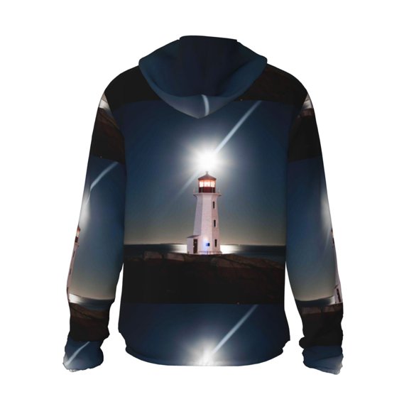Kdxio Peggy's Cove Lighthouse Print Women Men Sun Protection UPF 50+ Jackets Zip Up Long Sleeve Hoodie Hiking Lightweight with Pockets