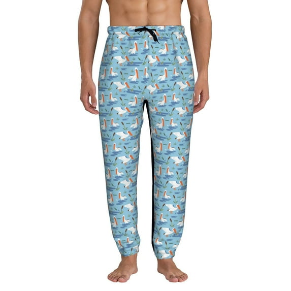 Kdxio Pelican Reed And Fish Pattern Joggers,Sweatpants for Men with Pockets-Small
