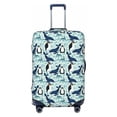 thumbnail image 1 of Kdxio Penguins Dolphins Whales Pattern Luggage Cover for Travel,Elastic and Durable,Fits 18-32 Inch,Anti-Scratch Suitcase Protector-No luggage included, 1 of 1