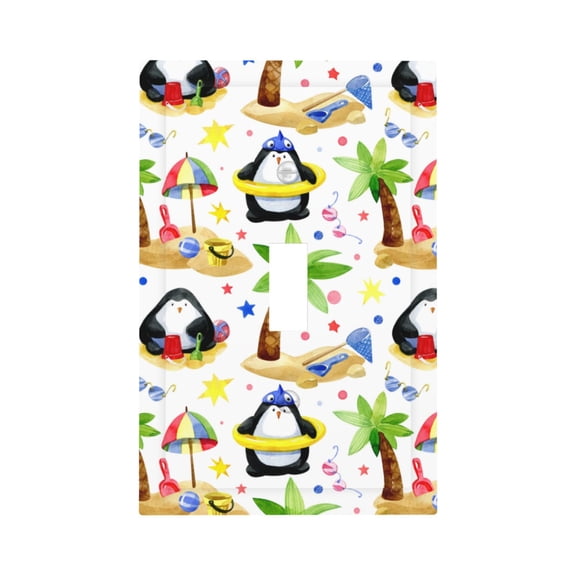 Kdxio Penguins On The Beach Decorator Light Switch or Receptacle Outlet Wall Plate Decorator Wall Plate Child Safe Outlet Cover-Style T