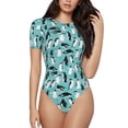 thumbnail image 1 of Kdxio Penguins for Women's Short-Sleeved Onesie Stylish Round Neck Pajamas Bodysuit Jumpsuit Nightwear-Medium, 1 of 7