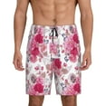 thumbnail image 1 of Kdxio Peonies And Roses Print Mens Sleep Shorts Bottoms Soft Comfy Pajama Wear Pants with Drawstring Pockets, 1 of 7