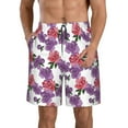 thumbnail image 1 of Kdxio Peonies Pattern Mens Casual Shorts - Drawstring Summer Beach Sports Shorts for Men, 1 of 9