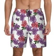 thumbnail image 1 of Kdxio Peonies Print Men's Swim Trunks with Compression Liner 7 Inch Inseam Quick Dry Swim Shorts, 1 of 7
