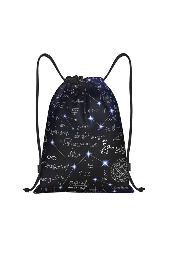 Physical Formulas Print Drawstring Backpack Bag,Waterproof Draw String Back Sack, Gym Drawstring Bags Swim Bag For Unisex