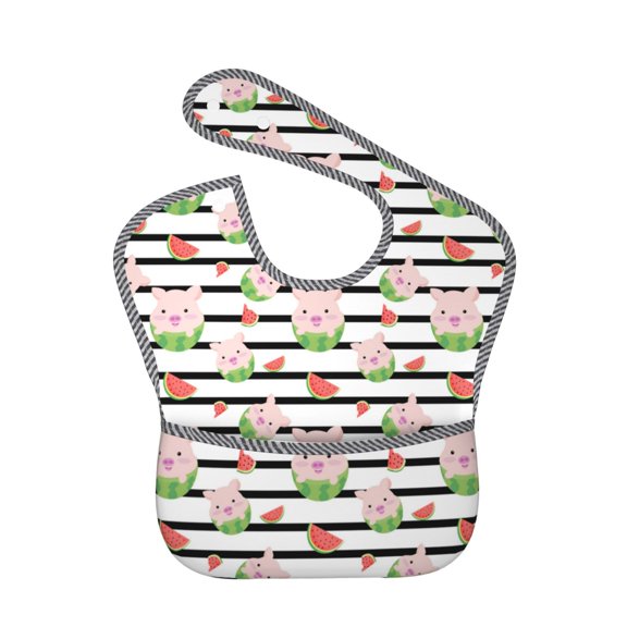 Kdxio Pig And Watermelon Bibs For Babies, Baby Bibs for Eating, Toddler Bibs, Waterproof Bibs, Feeding Bibs, for Toddlers, Boys, Girls