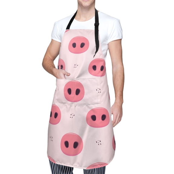 Kdxio Pig Noses Apron with Pockets Adjustable Kitchen Aprons for Men Women Waterproof Aprons for Cooking,Drawing,Crafting, Baking Household Cleaning