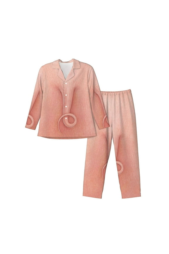 Pig'S Tail Men’s Pajama Set Pajamas For Men 2 Piece PJ Set with Men Pajama Pants and Long Sleeve T-Shirt Lounge Set-