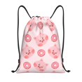 thumbnail image 1 of Kdxio Pigs Head And Donuts Print Drawstring Backpack Bag,Waterproof Draw String Back Sack, Gym Drawstring Bags Swim Bag For Unisex, 1 of 5
