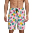 thumbnail image 1 of Kdxio Pineapple And Leaves Print Mens Sleep Shorts Bottoms Soft Comfy Pajama Wear Pants with Drawstring Pockets, 1 of 7