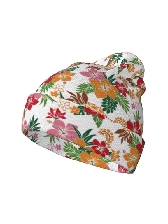 Pineapple Flower Winter Beanie for Men Women Beanie Knit Hat Cuffed Cap Beanie Knit Chunky Snow Cap
