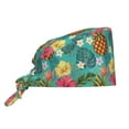 thumbnail image 1 of Kdxio Pineapple Pattern Turban Hat for Women Men Comfortable Adjustable Cleaning Working Cap with Sweatband, 1 of 8
