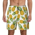 thumbnail image 1 of Kdxio Pineapple Print Men's Swim Trunks with Compression Liner 7 Inch Inseam Quick Dry Swim Shorts, 1 of 7