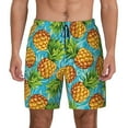 thumbnail image 1 of Kdxio Pineapple Print Men's Swim Trunks with Compression Liner 7 Inch Inseam Quick Dry Swim Shorts, 1 of 7