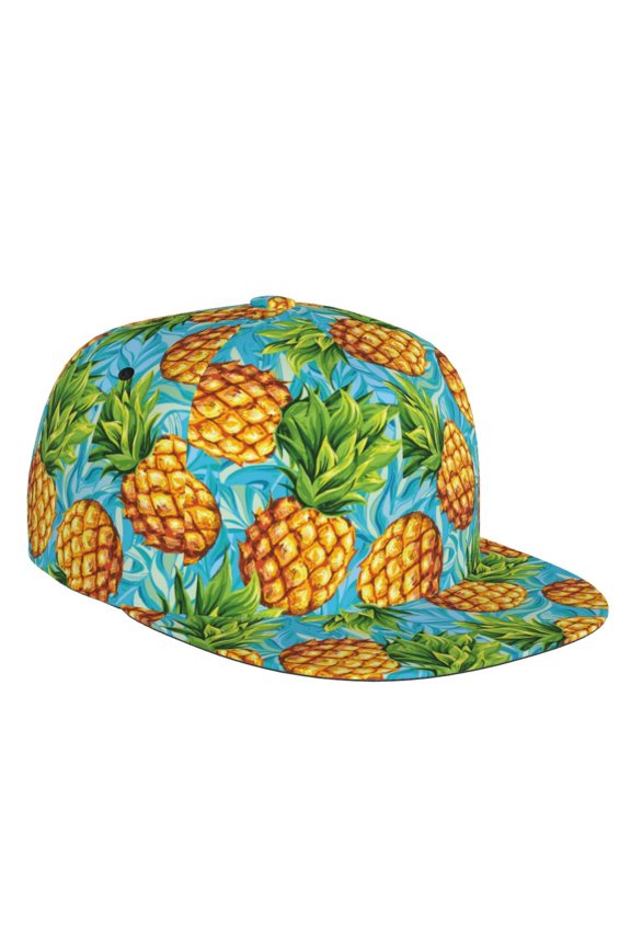 Pineapple Print Snapback Hat for Men Women,Adjustable Baseball Cap