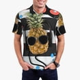 thumbnail image 1 of Kdxio Pineapple With Black Glasses Print Men's Short Sleeve Polo Shirt,Midweight Men's Shirt, 1 of 5