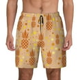 thumbnail image 1 of Kdxio Pineapples Print Men'S Swim Trunks With Compression Liner 7 Inch Inseam Quick Dry Swim Shorts, 1 of 7
