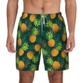 thumbnail image 1 of Kdxio Pineapples With Palm Leaves Print Men'S Swim Trunks With Compression Liner 7 Inch Inseam Quick Dry Swim Shorts, 1 of 7