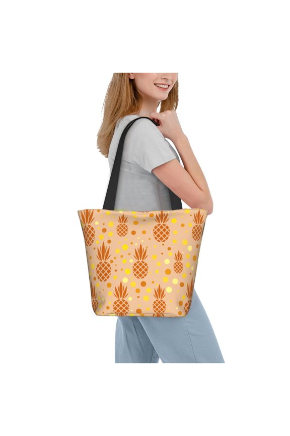 Pineapples Women Reusable Grocery Bags Foldable Ripstop,Reusable Shopping Bags for Shopping,Gym,Gift
