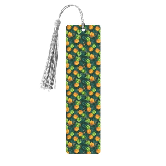 Kdxio Pineapples with Palm Leaves Print Metal Tassel Bookmarks,Perfect Gift for Art Lovers and Bookworms Metal Bookmarks for Women