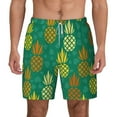 thumbnail image 1 of Kdxio Pineapples1 Print Men'S Swim Trunks With Compression Liner 7 Inch Inseam Quick Dry Swim Shorts, 1 of 7