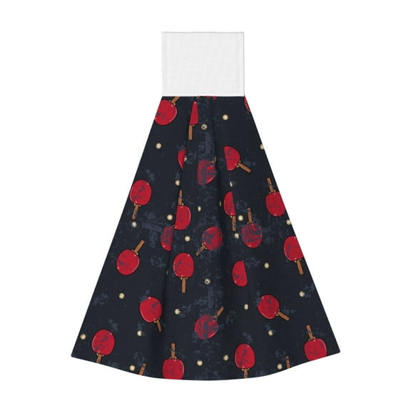 Kdxio Ping Pong Hand Towel with Loop Hanging Towel Absorbent Tie Towels for Kitchen Tea Bar Bathroom Decor