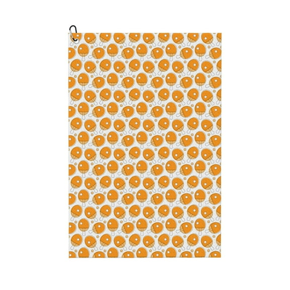 Kdxio Ping-Pong Table Tennis Racket Pattern Golf Towel (24" X 16") with Carabiner Clip - The Convenient Golf Cleaning Towel