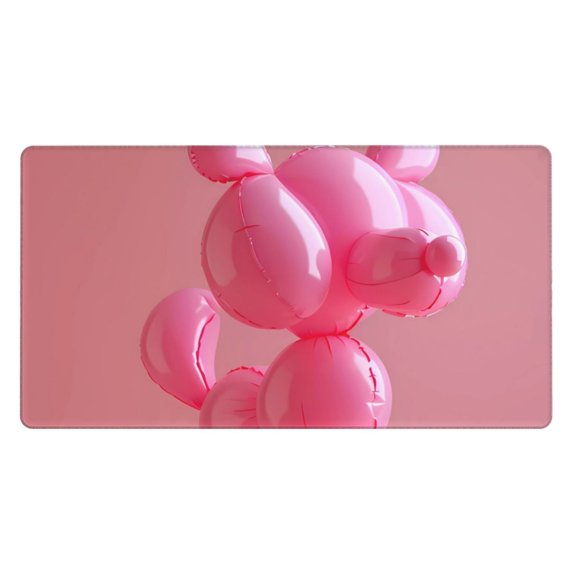 Kdxio Pink Balloon Puppy Art Print Large Gaming Mouse Pad,Non-Slip Base,Water Resist Keyboard Pad for Gamer,Office & Home,29.5 x 15.8 in