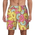 thumbnail image 1 of Kdxio Pink Donut And Blue Print Men'S Swim Trunks With Compression Liner 7 Inch Inseam Quick Dry Swim Shorts, 1 of 7