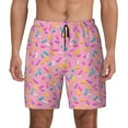 thumbnail image 1 of Kdxio Pink Donut Print Men'S Swim Trunks With Compression Liner 7 Inch Inseam Quick Dry Swim Shorts, 1 of 7