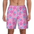 thumbnail image 1 of Kdxio Pink Donuts Print Men'S Swim Trunks With Compression Liner 7 Inch Inseam Quick Dry Swim Shorts, 1 of 7