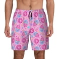 thumbnail image 1 of Kdxio Pink Donuts Print Men'S Swim Trunks With Compression Liner 7 Inch Inseam Quick Dry Swim Shorts, 1 of 7