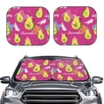 thumbnail image 1 of Kdxio Pink Green Avocado Print 2-Piece Sun Shade Front Windshield - Foldable Car Front Window Sunshades For Most Sedans Suv Truck, 1 of 6