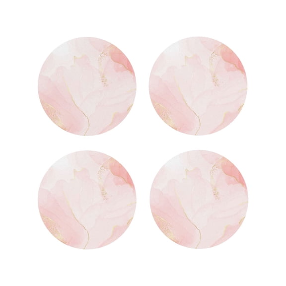 Kdxio Pink Marble Funny Coasters,4 Pcs Leather Coasters,Housewarming Gifts,Protect Furniture From Water Marks Scratch And Damage