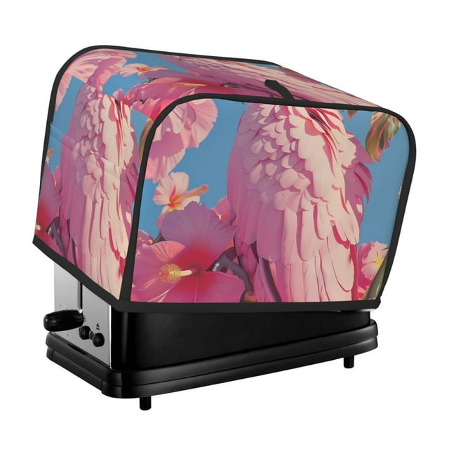 Kdxio Pink Parrot Tropical Blossoms Print Toaster Cover Bread Machine Cover Fits for Most