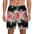 thumbnail image 1 of Kdxio Pink Roses Print Men'S Swim Trunks With Compression Liner 7 Inch Inseam Quick Dry Swim Shorts, 1 of 7