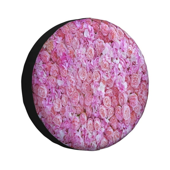 Kdxio Pink Roses Tire Cover Wheel Protectors Tyre Covers Weatherproof Wheel Covers Universal Fit for Trailer Rv SUV Truck Camper Travel Trailers-15 inch