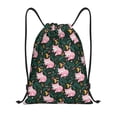 thumbnail image 1 of Kdxio Pink Sleeping Fox Print Drawstring Backpack Bag,Waterproof Draw String Back Sack, Gym Drawstring Bags Swim Bag For Unisex, 1 of 5