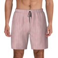 thumbnail image 1 of Kdxio Pink Stripes Print Men'S Swim Trunks With Compression Liner 7 Inch Inseam Quick Dry Swim Shorts, 1 of 7