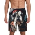 thumbnail image 1 of Kdxio Pirate Bulldog On Deck Print Mens Sleep Shorts Bottoms Soft Comfy Pajama Wear Pants with Drawstring Pockets, 1 of 5