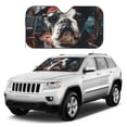 thumbnail image 1 of Kdxio Pirate Bulldog On Deck Print Windshield Sun Shade, Foldable Sun Blocker for Car,Truck,SUV Automotive Interior Sun Protection,Reflective Shade for Front Windshield(Medium), 1 of 6