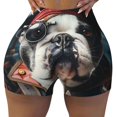 thumbnail image 1 of Kdxio Pirate Bulldog On Deck Print Workout Shorts for Women Seamless Soft Smooth Gym Yoga Scrunch Active Shorts, 1 of 5