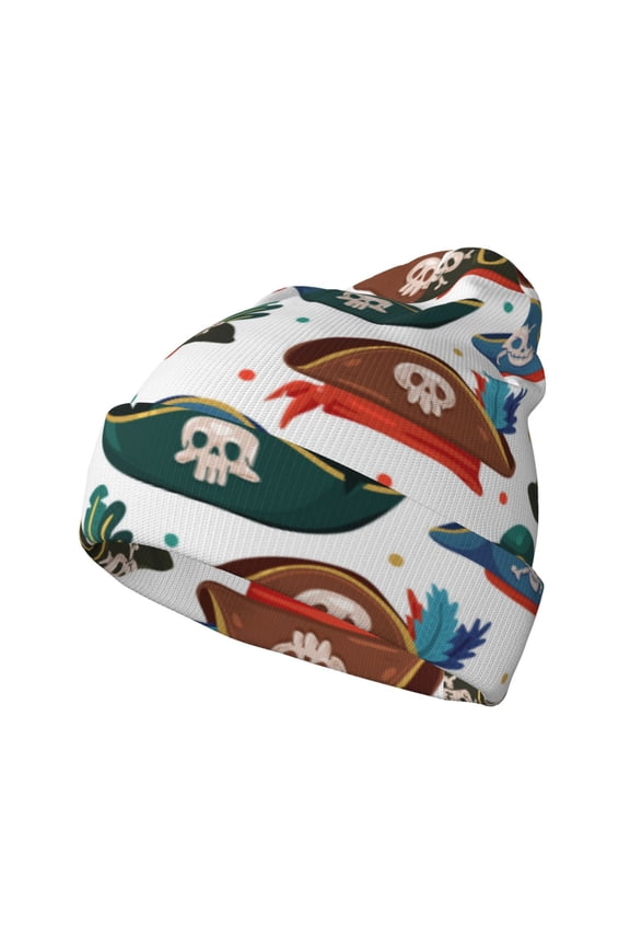 Pirate Hats Winter Beanie for Men Women Beanie Knit Hat Cuffed Cap Beanie Knit Chunky Snow Cap