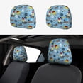 thumbnail image 1 of Kdxio Pirate Marine Animals Pattern Print 2 Piece Car Head Rest Covers Set Auto Front/Rear Seats Headrest Cover Universal Fit Most Cars,Sedan, SUV, 1 of 9