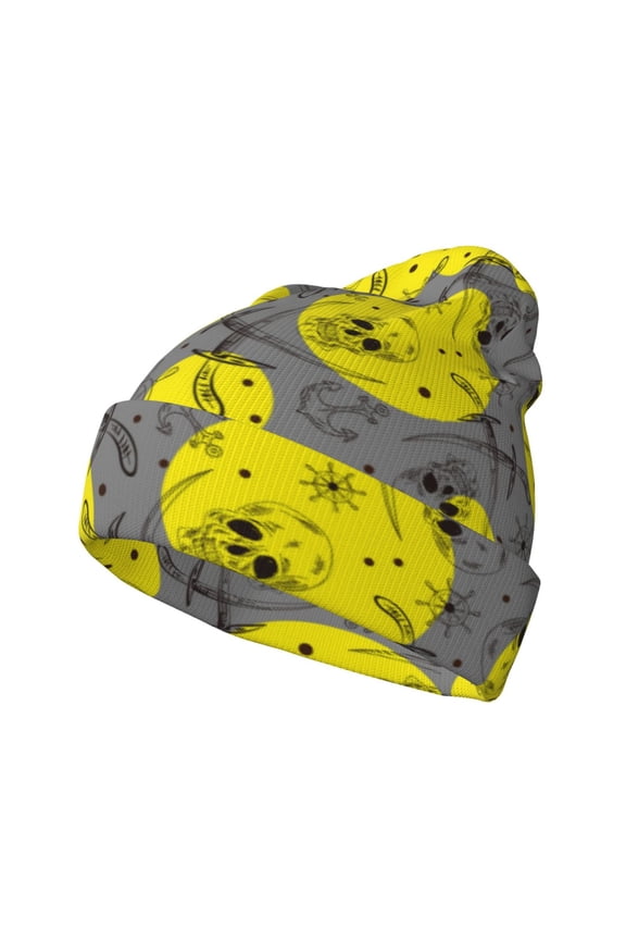 Pirate Skulls Winter Beanie for Men Women Beanie Knit Hat Cuffed Cap Beanie Knit Chunky Snow Cap