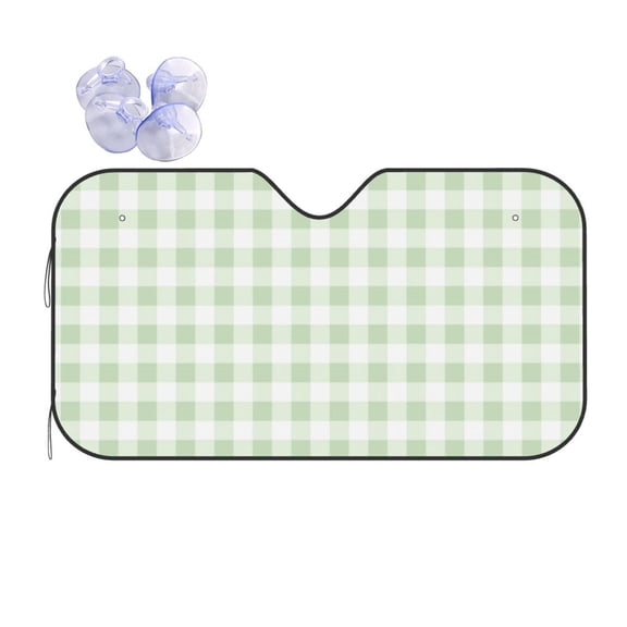 Kdxio Pistachio Green Checkboard Print Front Windshield Sun Shade,Folding Auto Sunshade for Car Truck SUV-Medium